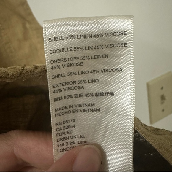 Free People We The Free brown‎ sleeveless linen Blend button-up top Vest Medium - Picture 5 of 6